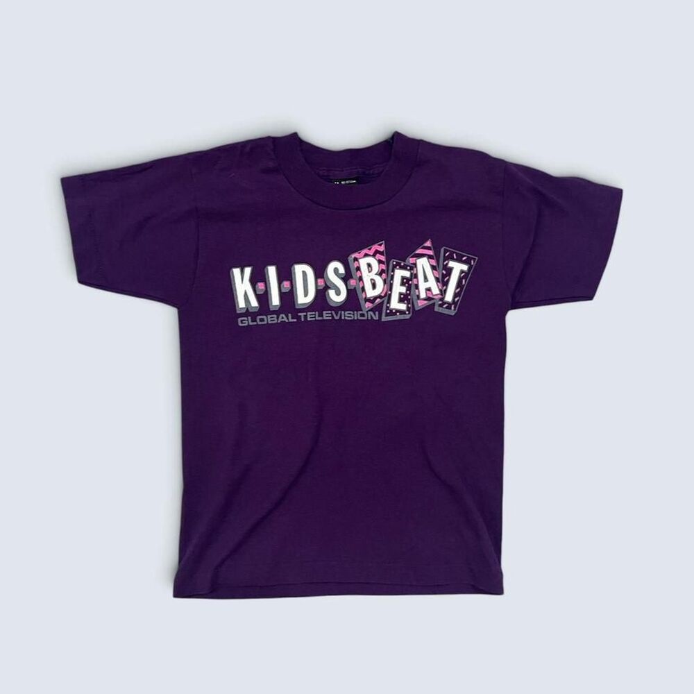 Vintage Screen Stars Kids Beat Global Television Purple T-Shirt Size 6-8